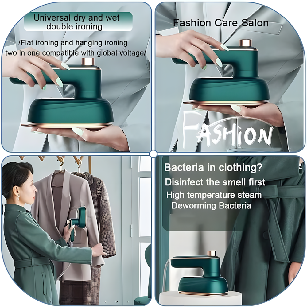 Handheld Steam Iron - 2-in-1 Garment Steamer & Dry Iron,