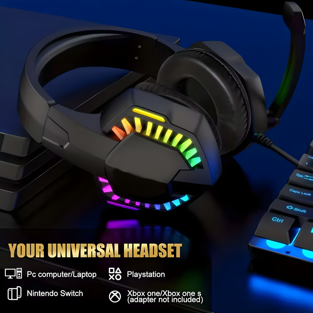 4-in-1 Gaming Combo Wired Keyboard, Mouse, Headset & Mouse Pad