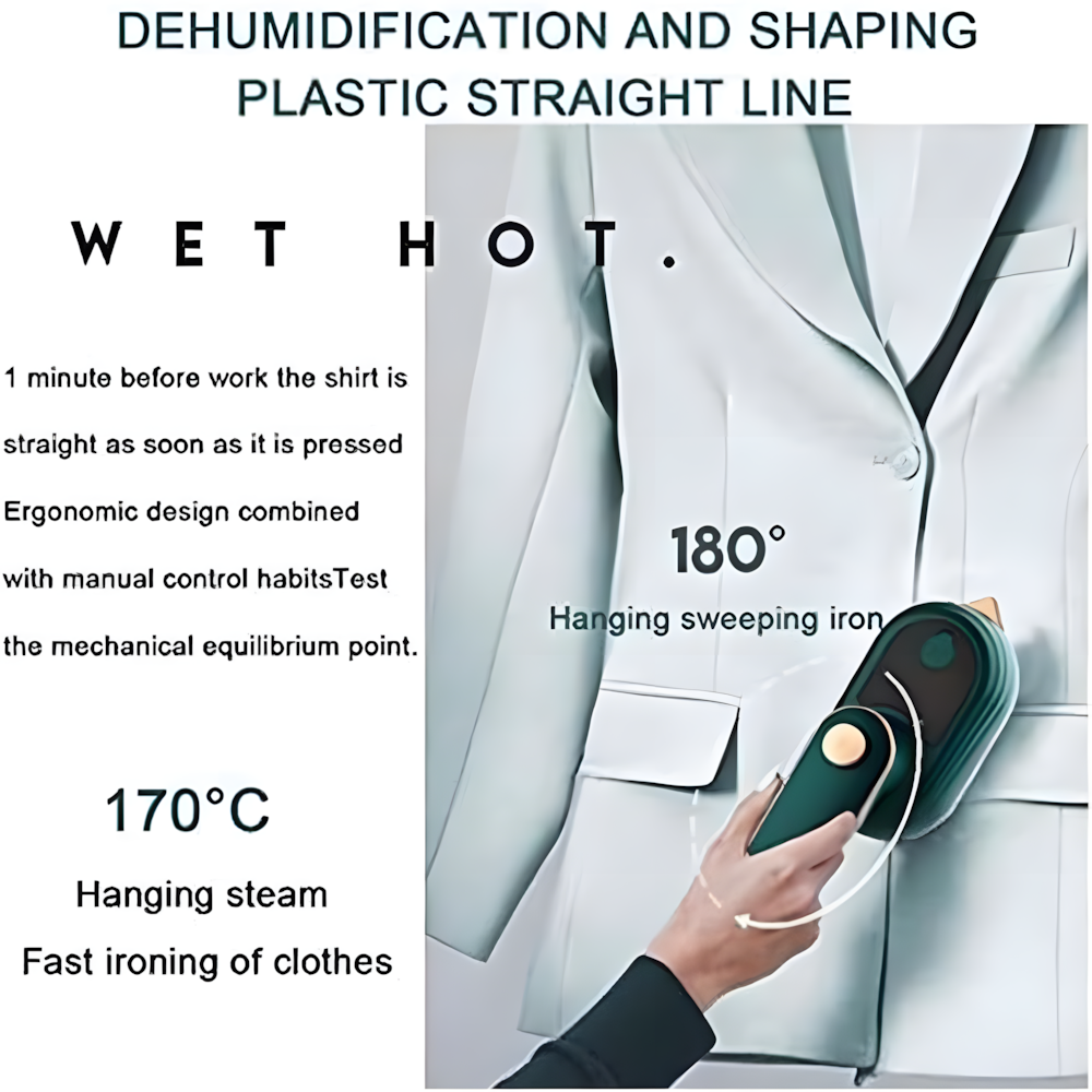 Handheld Steam Iron - 2-in-1 Garment Steamer & Dry Iron,